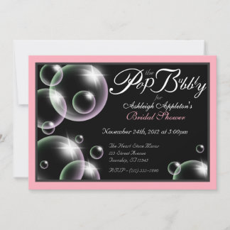 Invitaciones a ducha de novias clásicas "Pop the B
