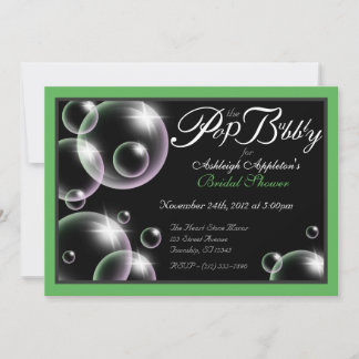 Invitaciones a ducha de novias clásicas "Pop the B