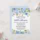 Invitaciones a ducha de novias con flores azules y (Anverso/Reverso In Situ)