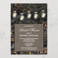 Invitaciones a ducha de novias de camo de caza rús
