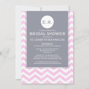 Invitaciones a ducha de novias de Chevron Retro