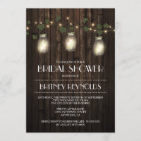 Invitaciones a ducha de novias de Country Rustic L