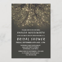 Invitaciones a ducha de novias en árboles con luz 