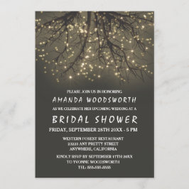 Invitaciones a ducha de novias en árboles con luz 