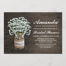 Invitaciones a ducha de novias en Burlap con la re