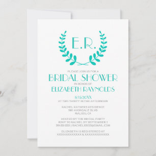 Invitaciones a ducha de novias en monograma turque