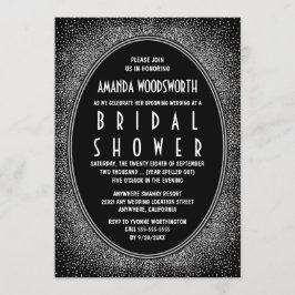 Invitaciones a ducha de novias en negro y plateado