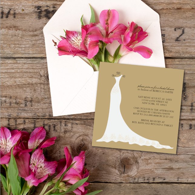 Invitaciones a ducha de novias {Gold} (Subido por el creador)