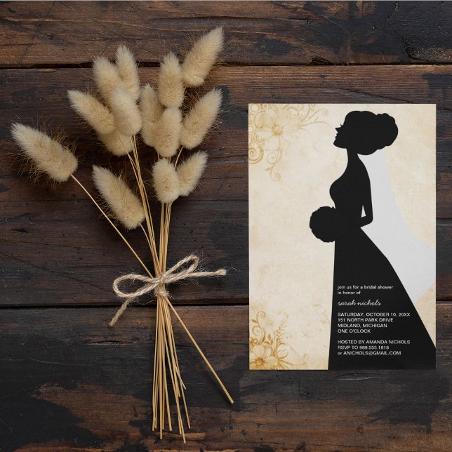 Invitaciones a ducha de novias {Gold} (Subido por el creador)