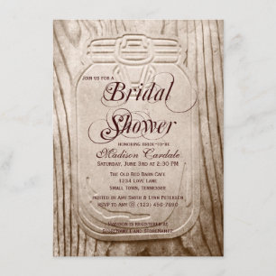 Invitaciones a ducha de novias rusticas de Country