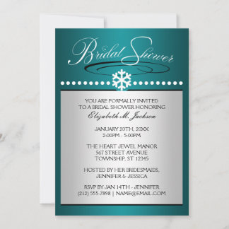 Invitaciones a ducha de novias Verde azuladas con
