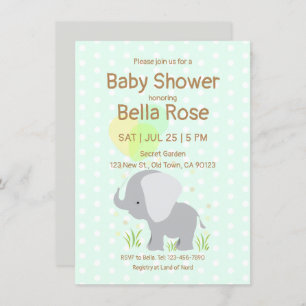 Invitaciones a ducha para bebés con elefante de me