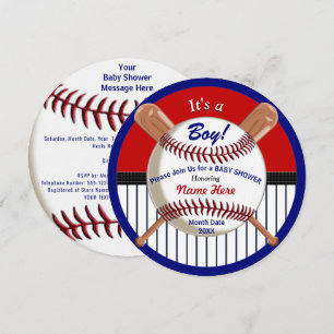Invitaciones a ducha para bebés de béisbol súper l