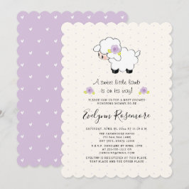 Invitaciones a ducha para bebés de cordero de lava