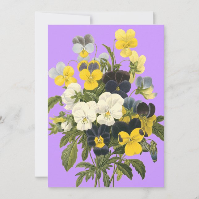 Invitaciones a ducha violetas y Personalizados de  (Anverso)