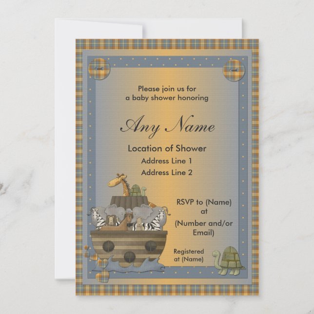 Invitaciones a ducharse de bebé cristiano árabe de (Anverso)