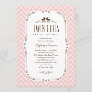 Invitaciones a ducharse para Chicas gemelos