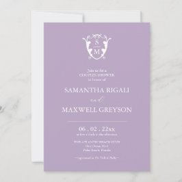 Invitaciones a duchas de bodas de lavanda para par