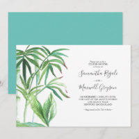 Invitaciones a duchas de bodas tropicales para par