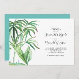 Invitaciones a duchas de bodas tropicales para par