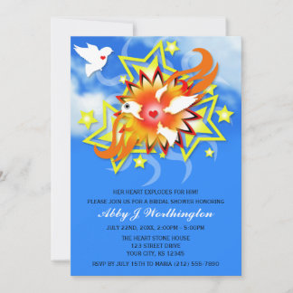 Invitaciones a duchas de novias con cielo azul exp