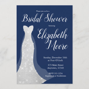Invitaciones a duchas de novias con el vestido Bod