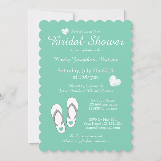 Invitaciones a duchas de novias con temática de pl (Anverso)