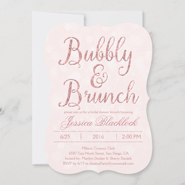 Invitaciones a duchas de novias de buceo y brunch  (Anverso)