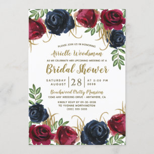 Invitaciones a duchas de novias de la Marina Blue 