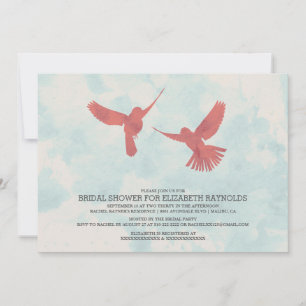 Invitaciones a duchas de novias de pájaro rojo vin