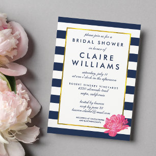 Invitaciones a duchas de novias de peones rosados