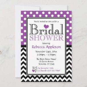 Invitaciones a duchas de novias de Polka Dot Purpl