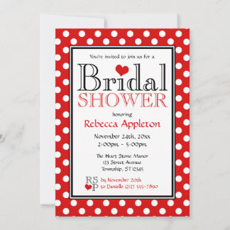 Invitaciones a duchas de novias de Polka Dot Red H