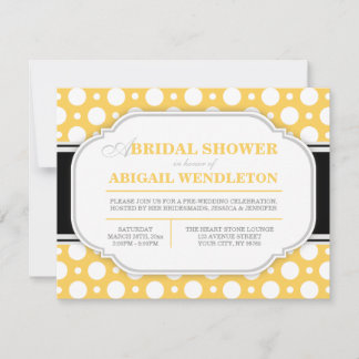 Invitaciones a duchas de novias de polka gris y am
