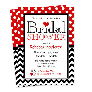 Invitaciones a duchas de novias de Red Polka Dot C