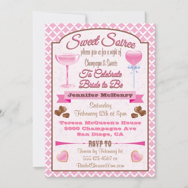 Invitaciones a duchas de novias de Sweet Soiree (Anverso)