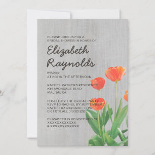 Invitaciones a duchas de novias de tulipanes vinta