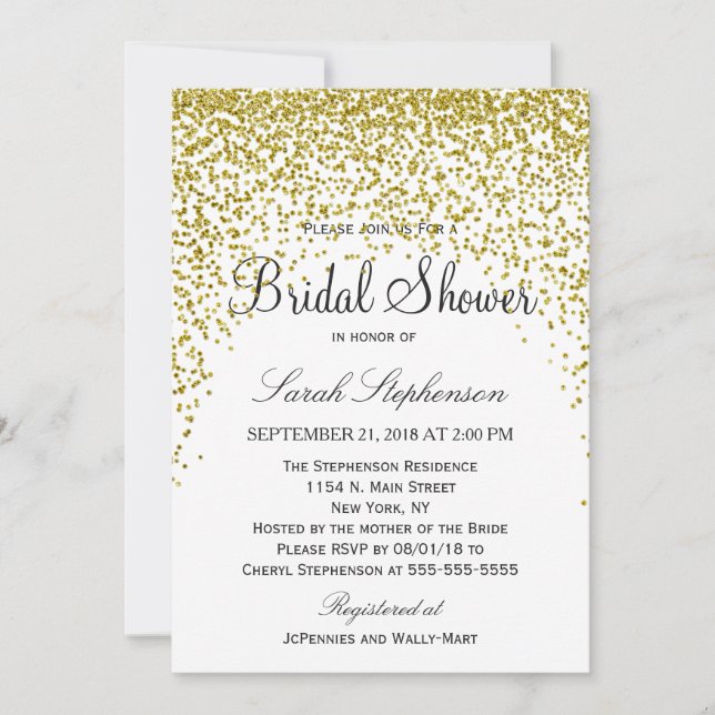 Invitaciones a duchas de novias del Purpurina de o (Anverso)