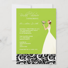Invitaciones a duchas de novias en blanco y negro