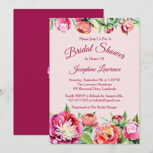 Invitaciones a duchas de novias florales en bonito