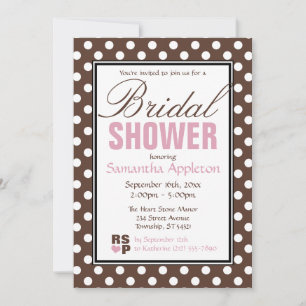 Invitaciones a duchas de novias rosadas con punto 