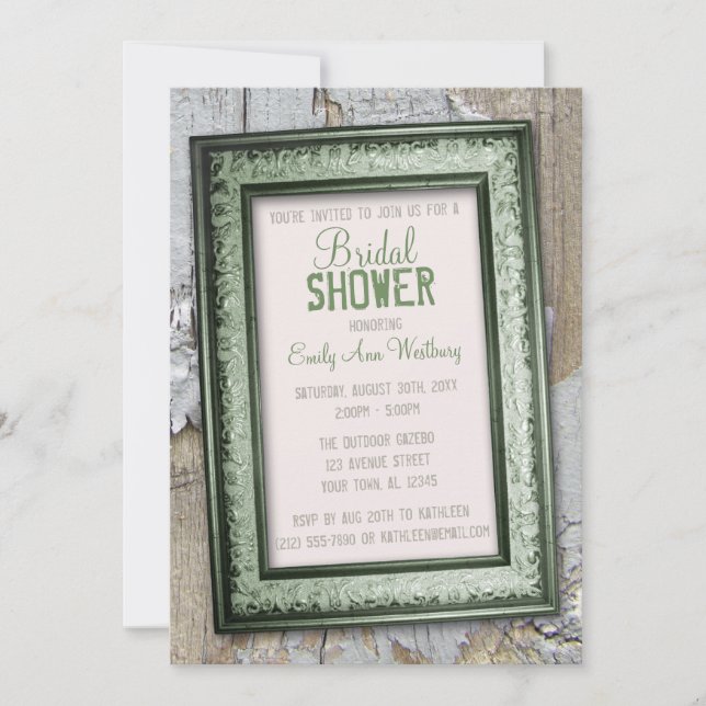 Invitaciones a duchas de novias rusticas en el sur (Anverso)