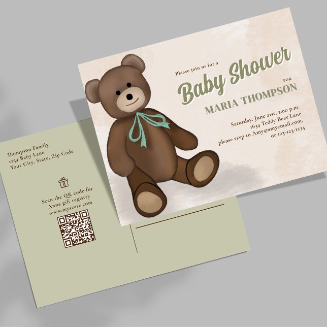 Invitaciones a duchas neutras por género (Baby Shower Custom Invitation Postcard)