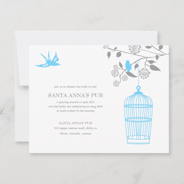 Invitaciones a duchas nupciales Aqua Marigold (Anverso)
