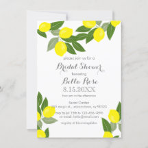 Invitaciones a duchas nupciales Boho Citrus Lemon