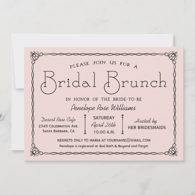 Invitaciones a duchas nupciales de brunch nodal (Anverso)