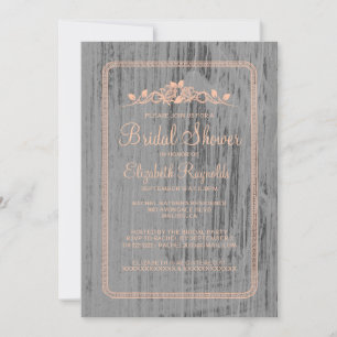 Invitaciones a duchas nupciales de madera de pino 
