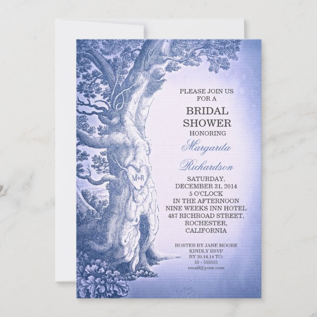 invitaciones a duchas nupciales rústicas de color  (Anverso)