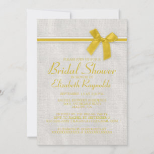 Invitaciones a duchas nupciales rusticas de oro