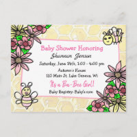 Invitaciones a duchas para bebés Chicas Ba-bee